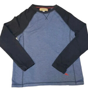 Tommy Bahama Blue Long Sleeved knit Shirt 2 tone blue. Men’s size S